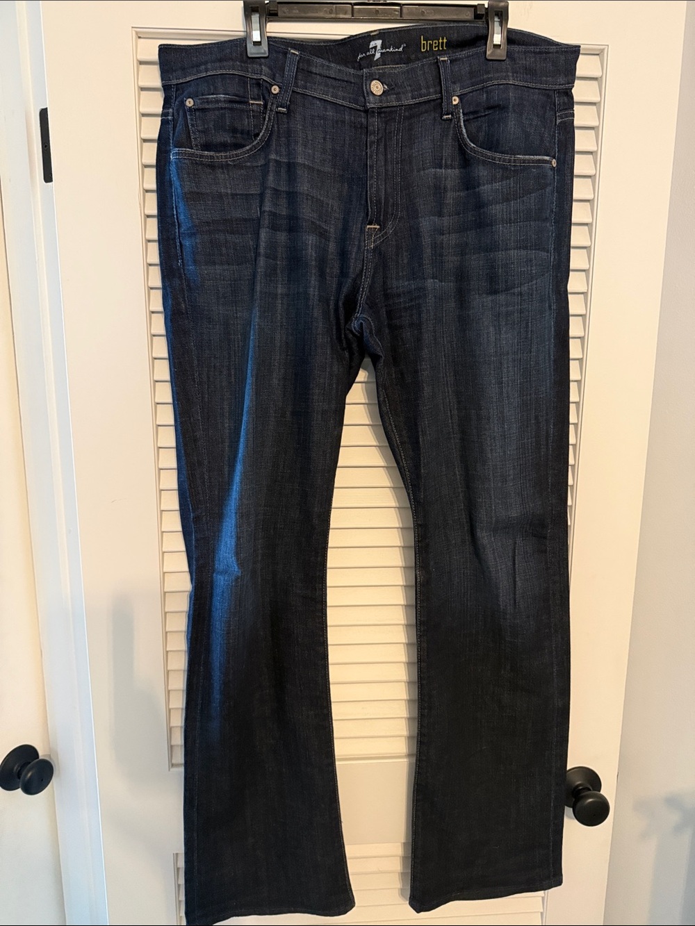 7 For All Mankind Dark Indigo Straight Leg Jeans